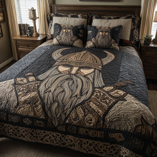 Viking God 3-Piece Quilted Bedding Set GFTOTL3949