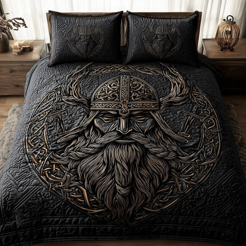 Viking God 3-Piece Quilted Bedding Set GFTOTL3950