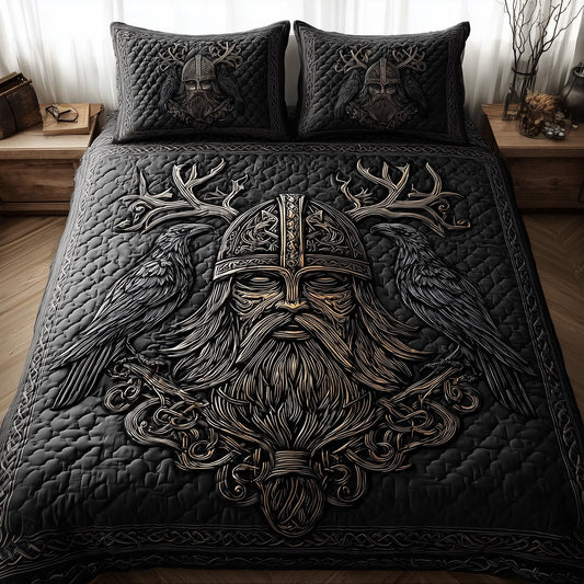 Viking God 3-Piece Quilted Bedding Set GFTOTL3951