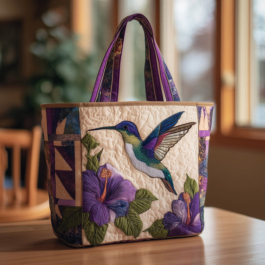 Elegant Hummingbird Quilted Tote Bag GFTOTL3972