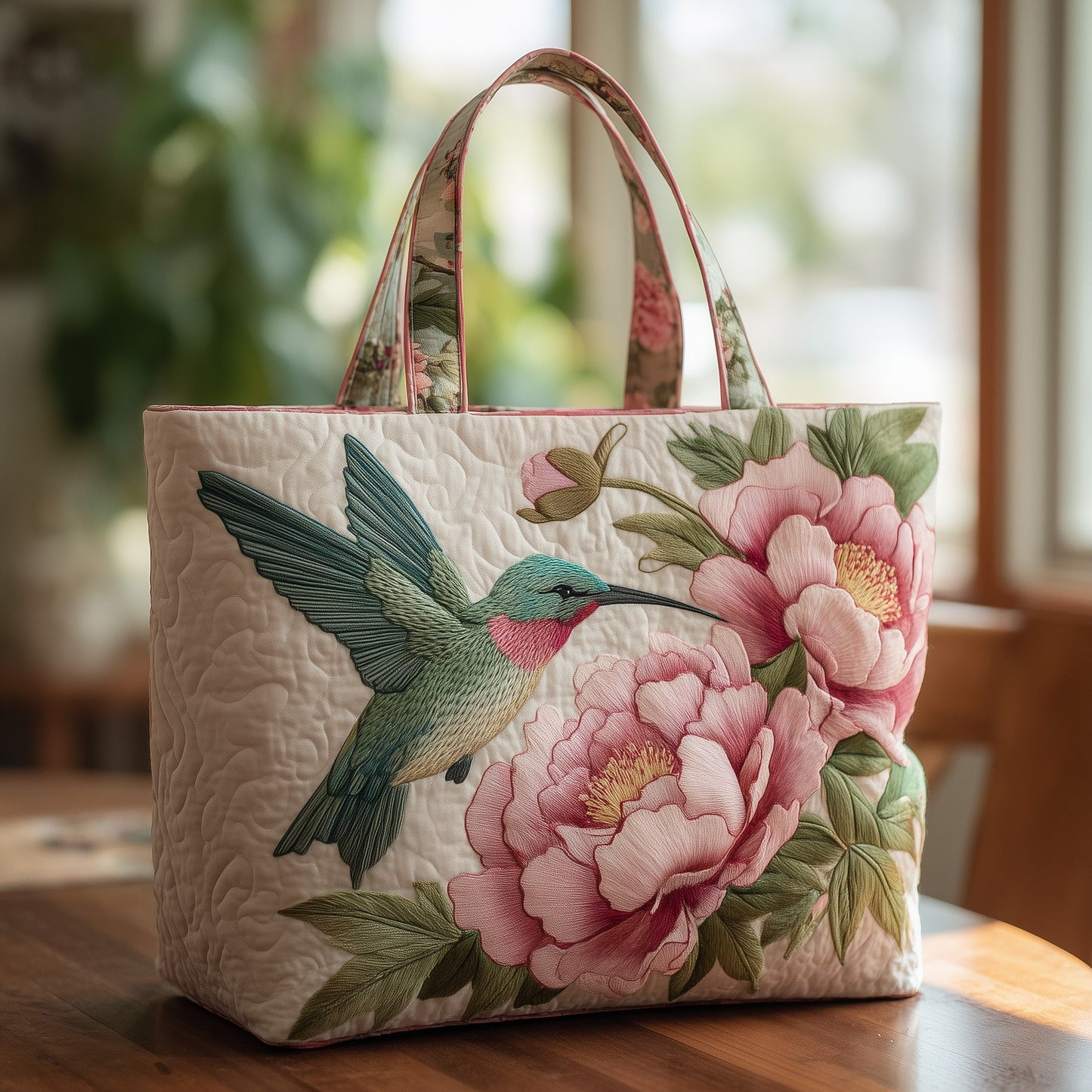 Elegant Peonies Quilted Tote Bag GFTOTL3978