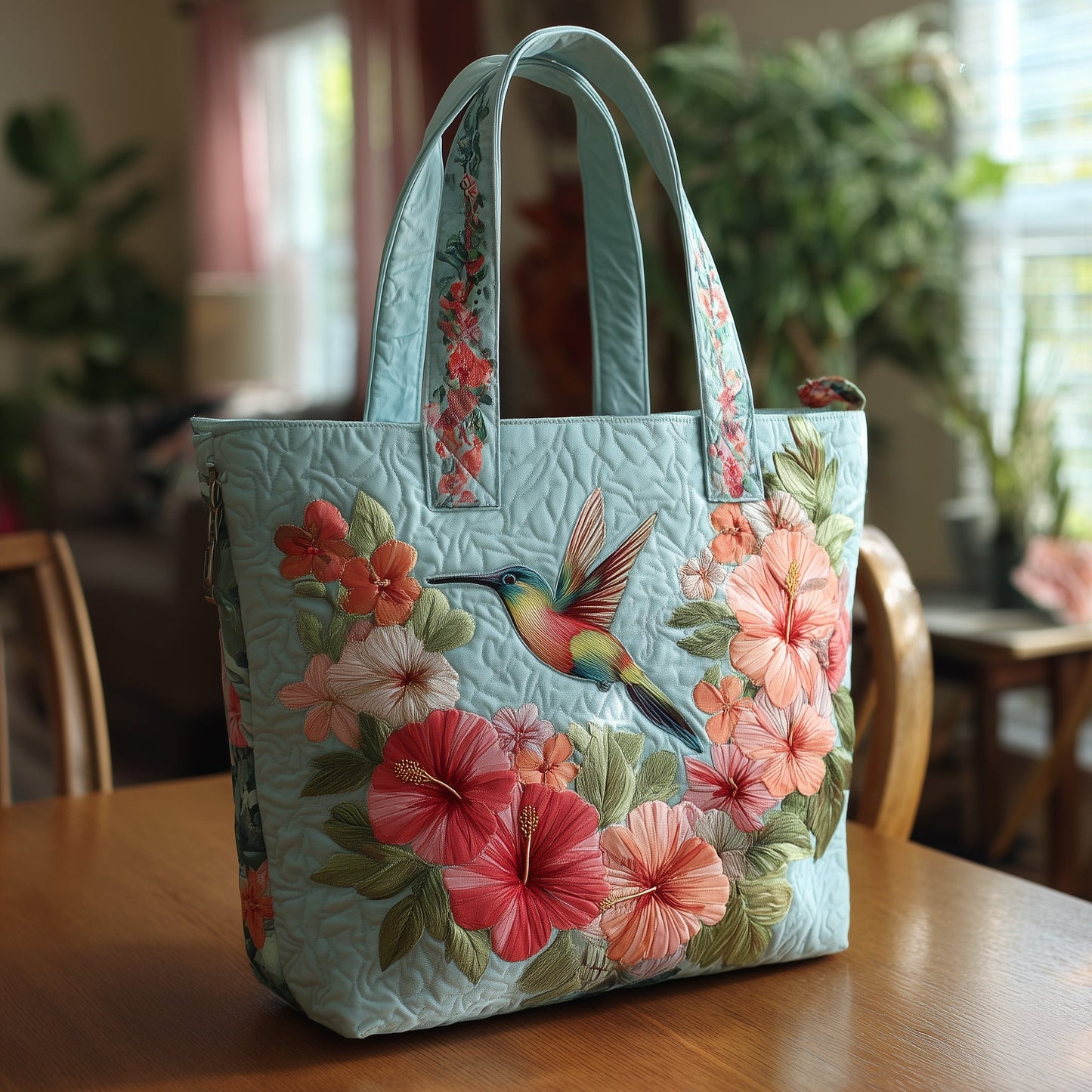 Hummingbird Sonata Quilted Tote Bag GFTOTL3981