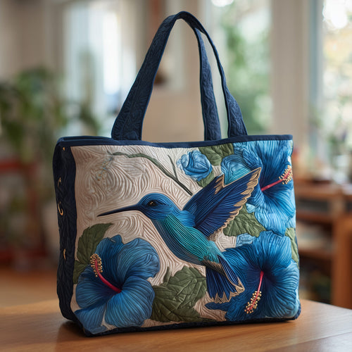 Wings & Blue Petals Quilted Tote Bag GFTOTL3983