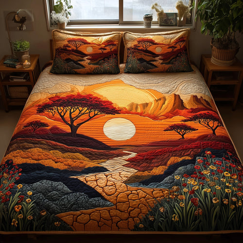 Dried Soil Motherland 3-Piece Quilted Bedding Set GFTOTL3988