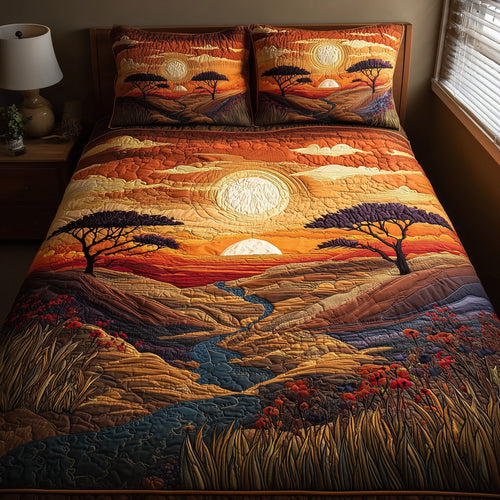 Dried Soil Motherland 3-Piece Quilted Bedding Set GFTOTL3989