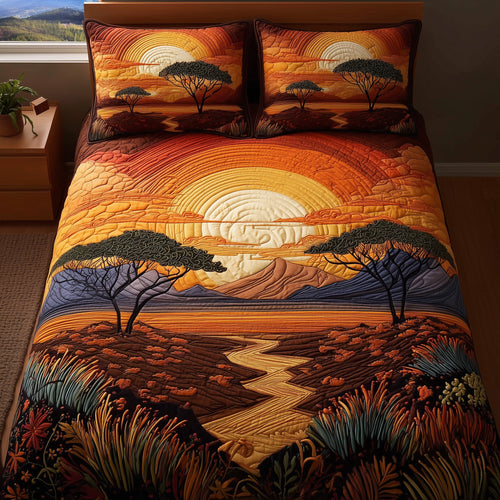 Dried Soil Motherland 3-Piece Quilted Bedding Set GFTOTL3992