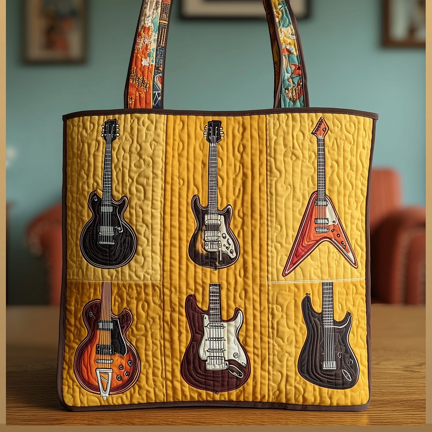 Guitar Collection Quilted Tote Bag GFTOTL4056