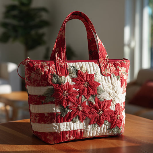 Poinsettia Quilted Tote Bag GFTOTL4115