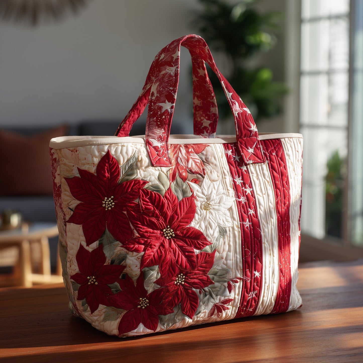 Poinsettia Quilted Tote Bag GFTOTL4119