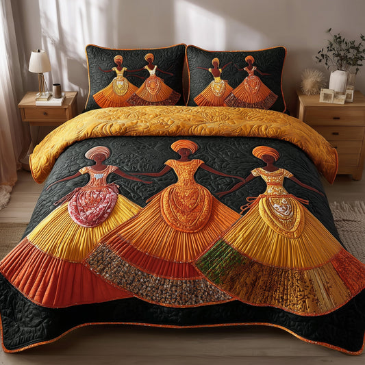 Traditional Dancing 3-Piece Quilted Bedding Set GFTOTL4120