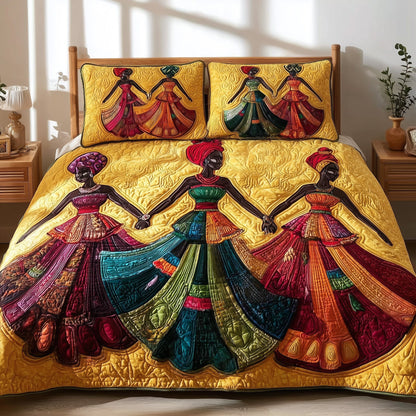 Traditional Dancing 3-Piece Quilted Bedding Set GFTOTL4123
