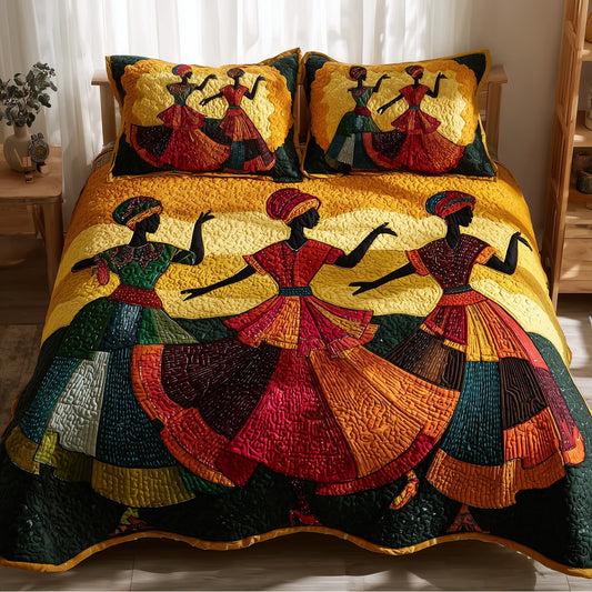 Traditional Dancing 3-Piece Quilted Bedding Set GFTOTL4124