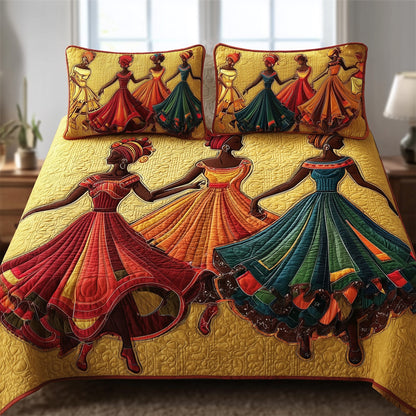 Traditional Dancing 3-Piece Quilted Bedding Set GFTOTL4125