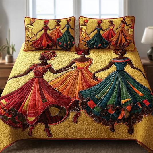 Traditional Dancing 3-Piece Quilted Bedding Set GFTOTL4125