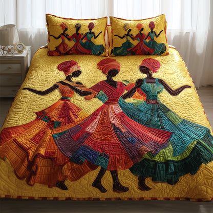 Traditional Dancing 3-Piece Quilted Bedding Set GFTOTL4127