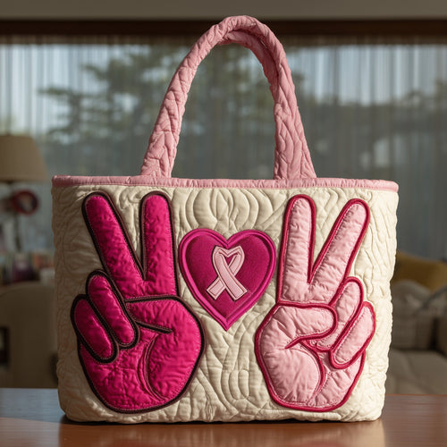 Peace Love and Cure Quilted Tote Bag GFTOTL4161