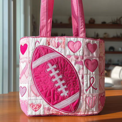 Pink Out Football Quilted Tote Bag GFTOTL4162