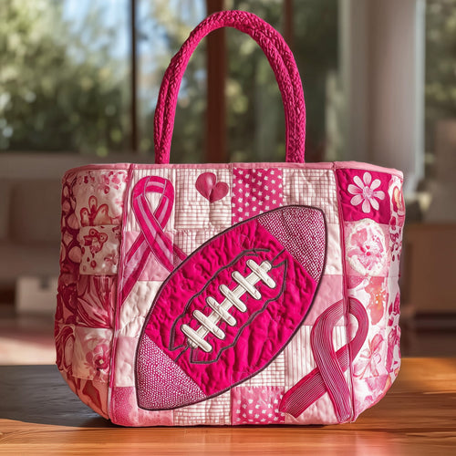 Pink Out Football Quilted Tote Bag GFTOTL4164