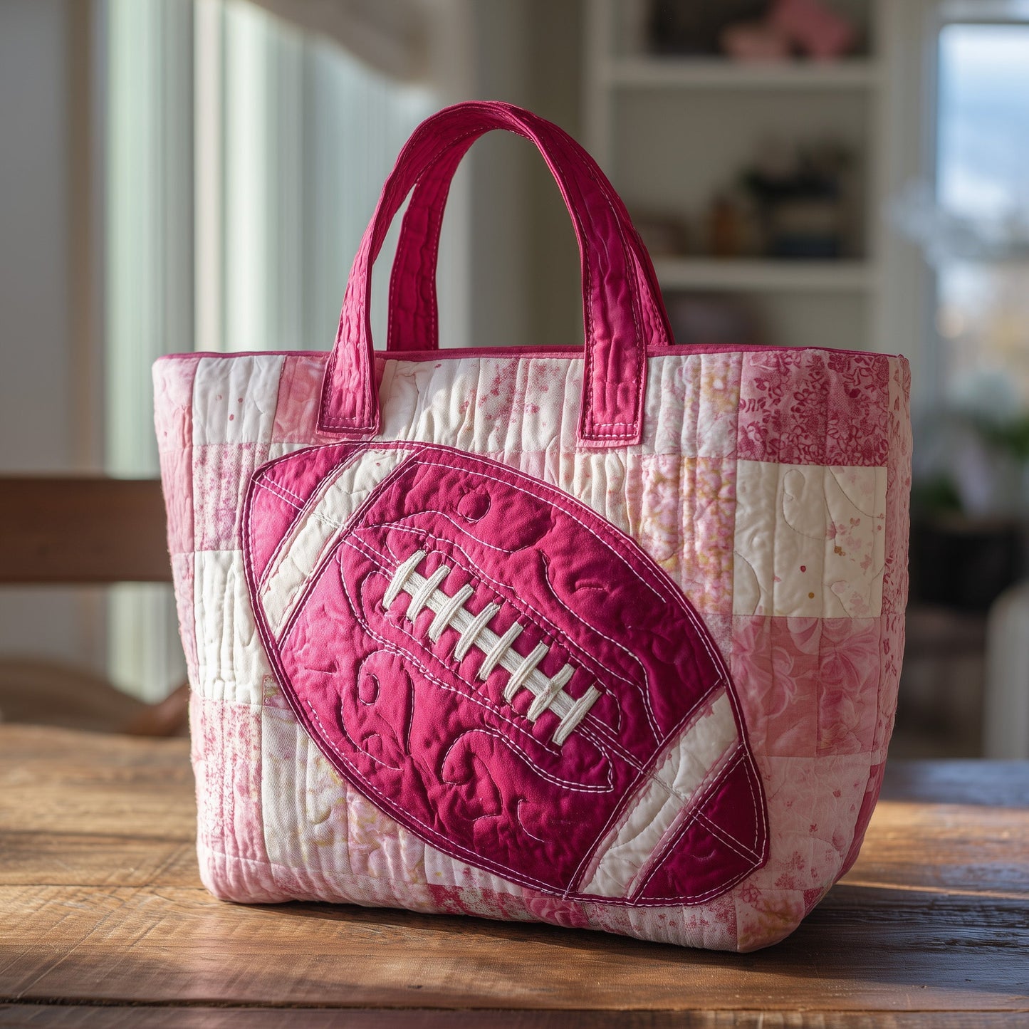 Pink Out Football Quilted Tote Bag GFTOTL4167