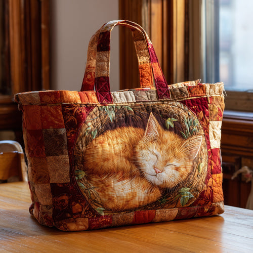 Sleeping Cat Quilted Tote Bag GFTOTL4182