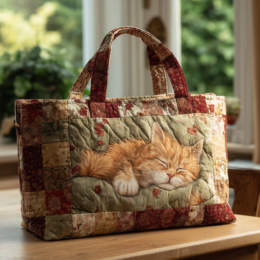 Sleeping Cat Quilted Tote Bag GFTOTL4183