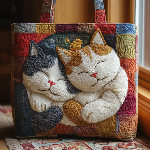 Sleeping Cat Quilted Tote Bag GFTOTL4184
