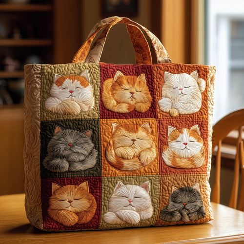 Sleeping Cat Quilted Tote Bag GFTOTL4185