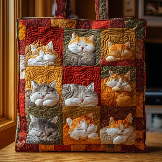 Sleeping Cat Quilted Tote Bag GFTOTL4186