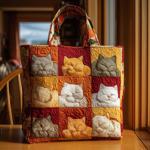 Sleeping Cat Quilted Tote Bag GFTOTL4187