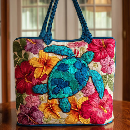 Boho Floral Turtle Quilted Tote Bag GFTOTL4198