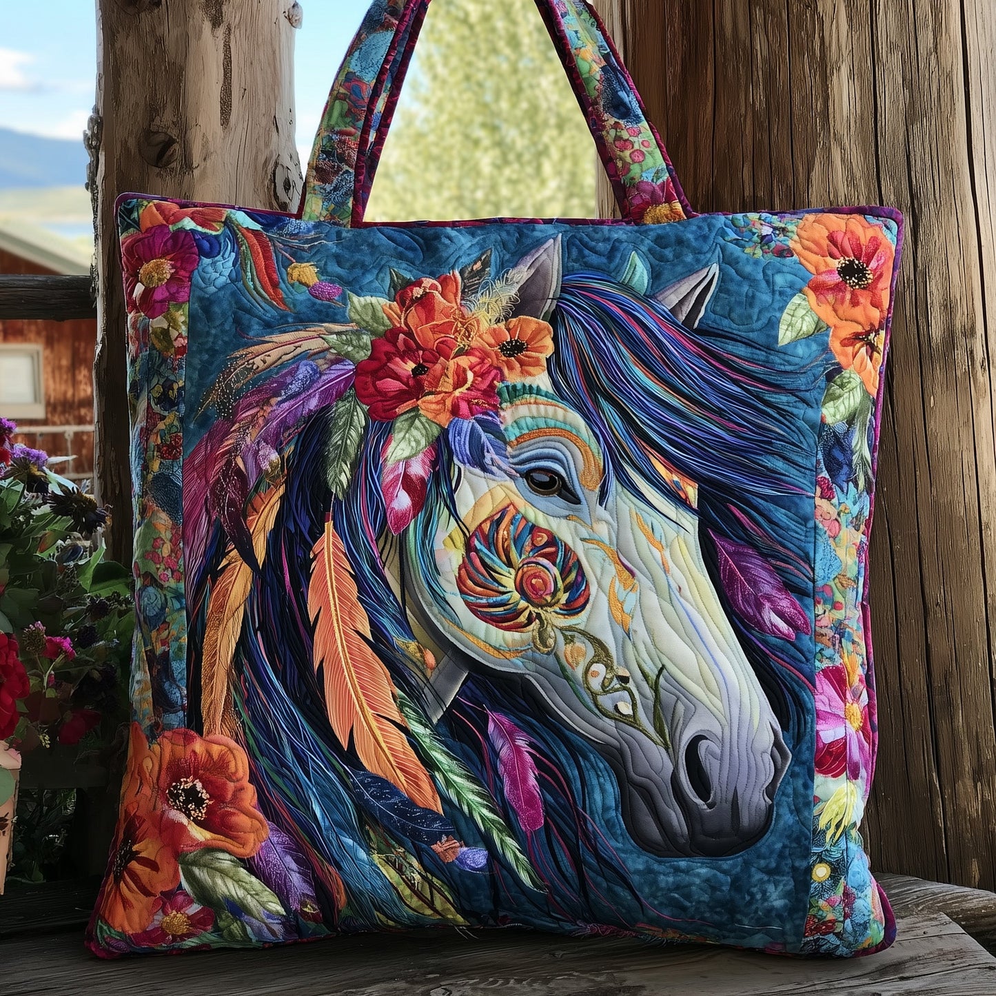 Funky Farmhouse Quilted Tote Bag GFTOTL4219