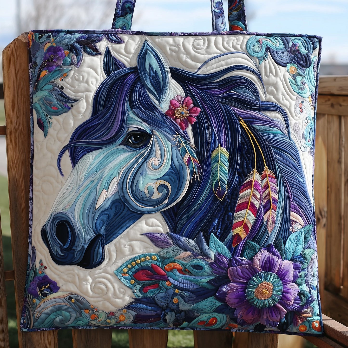 Dynamic Horse Quilted Tote Bag GFTOTL4224