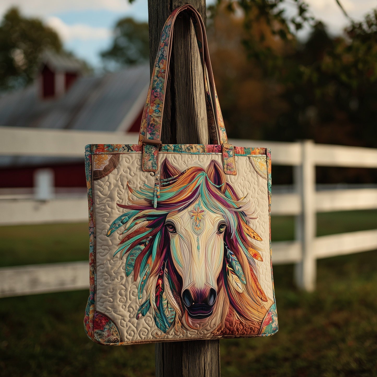 Dynamic Horse Quilted Tote Bag GFTOTL4225