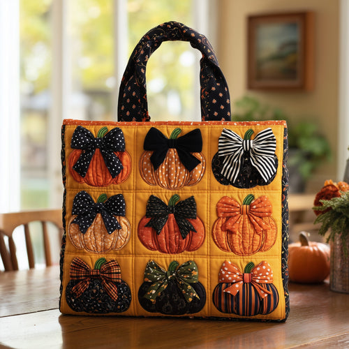 Fall Pumpkin Quilted Tote Bag GFTOTL4250