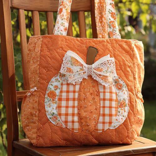 Lace Pumpkin Quilted Tote Bag GFTOTL4262
