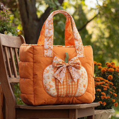 Lace Pumpkin Quilted Tote Bag GFTOTL4264