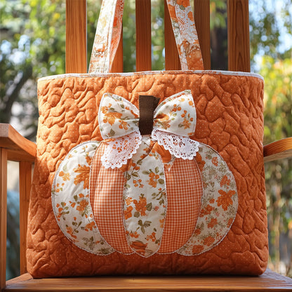 Lace Pumpkin Quilted Tote Bag GFTOTL4265