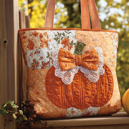 Lace Pumpkin Quilted Tote Bag GFTOTL4266