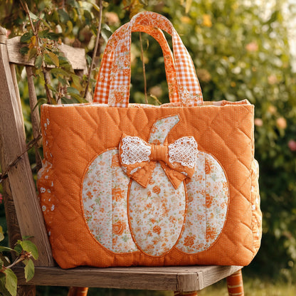 Lace Pumpkin Quilted Tote Bag GFTOTL4267