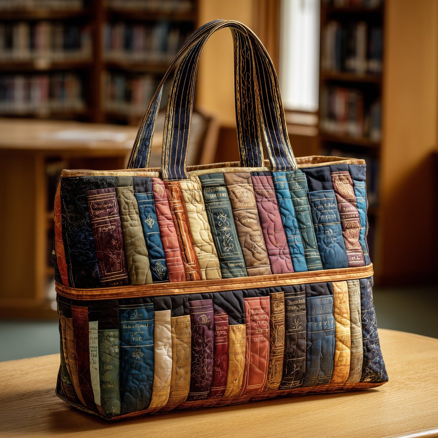 Book Nook Quilted Tote Bag GFTOTL4299