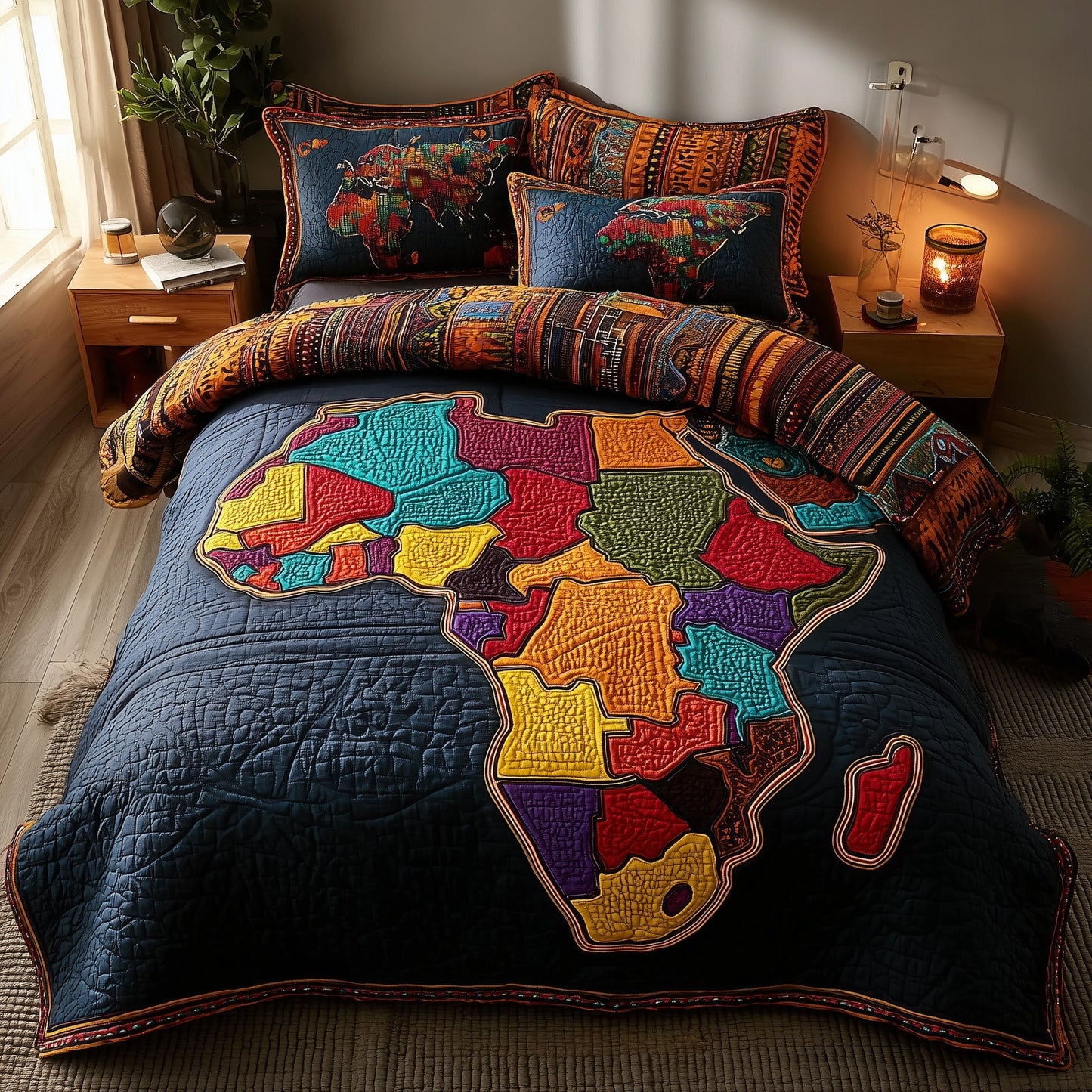 African Roots 3-Piece Quilted Bedding Set GFTOTL4328