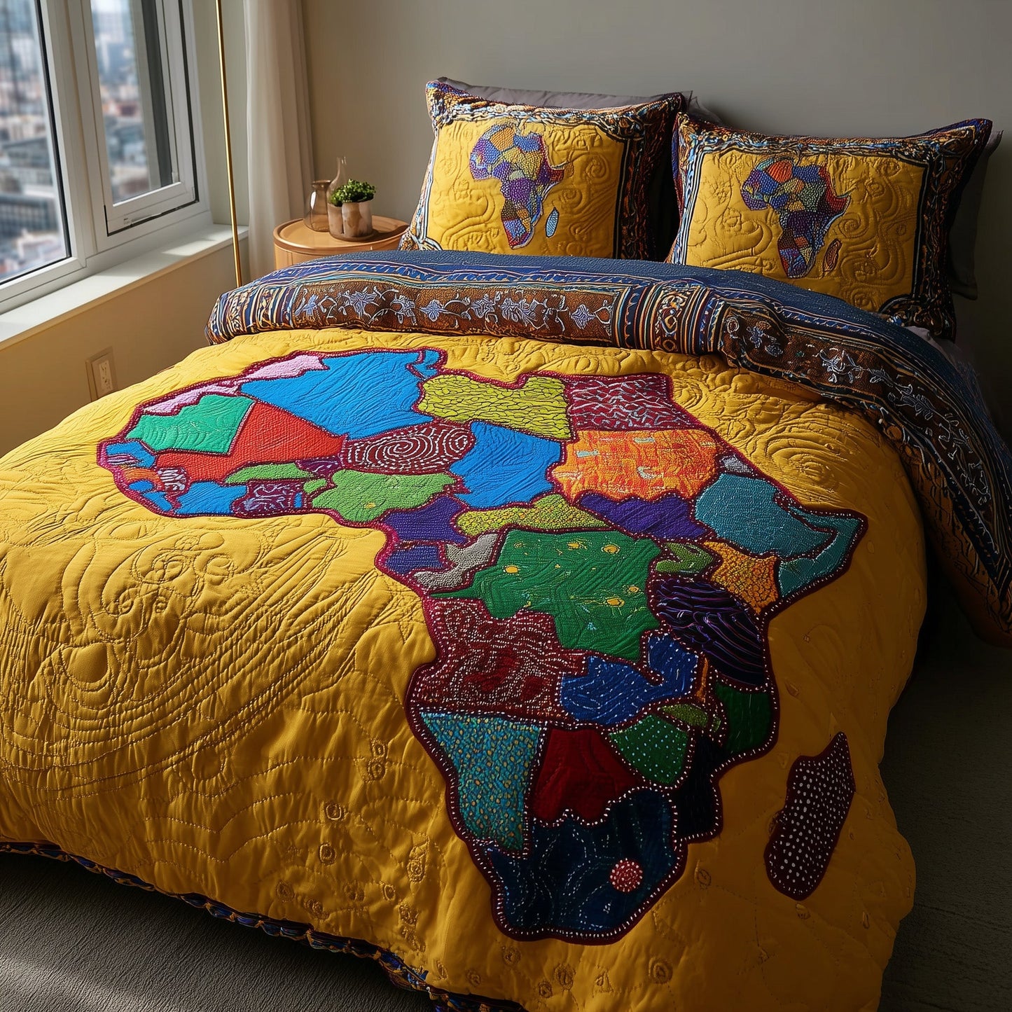 African Roots 3-Piece Quilted Bedding Set GFTOTL4329