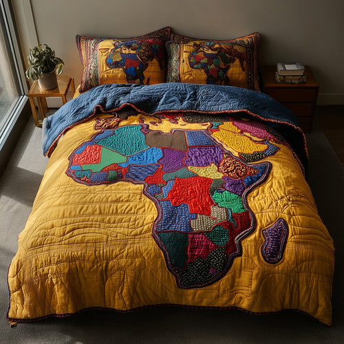 African Roots 3-Piece Quilted Bedding Set GFTOTL4330
