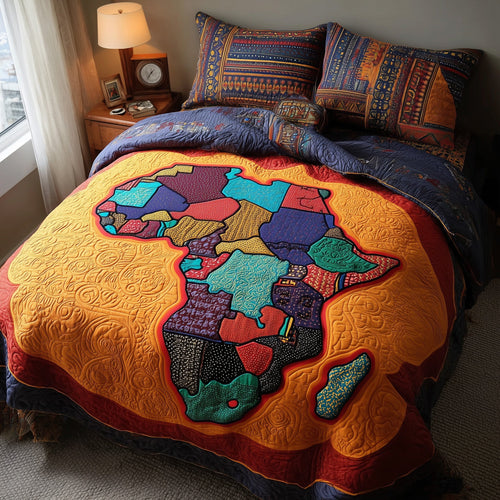 African Roots 3-Piece Quilted Bedding Set GFTOTL4331