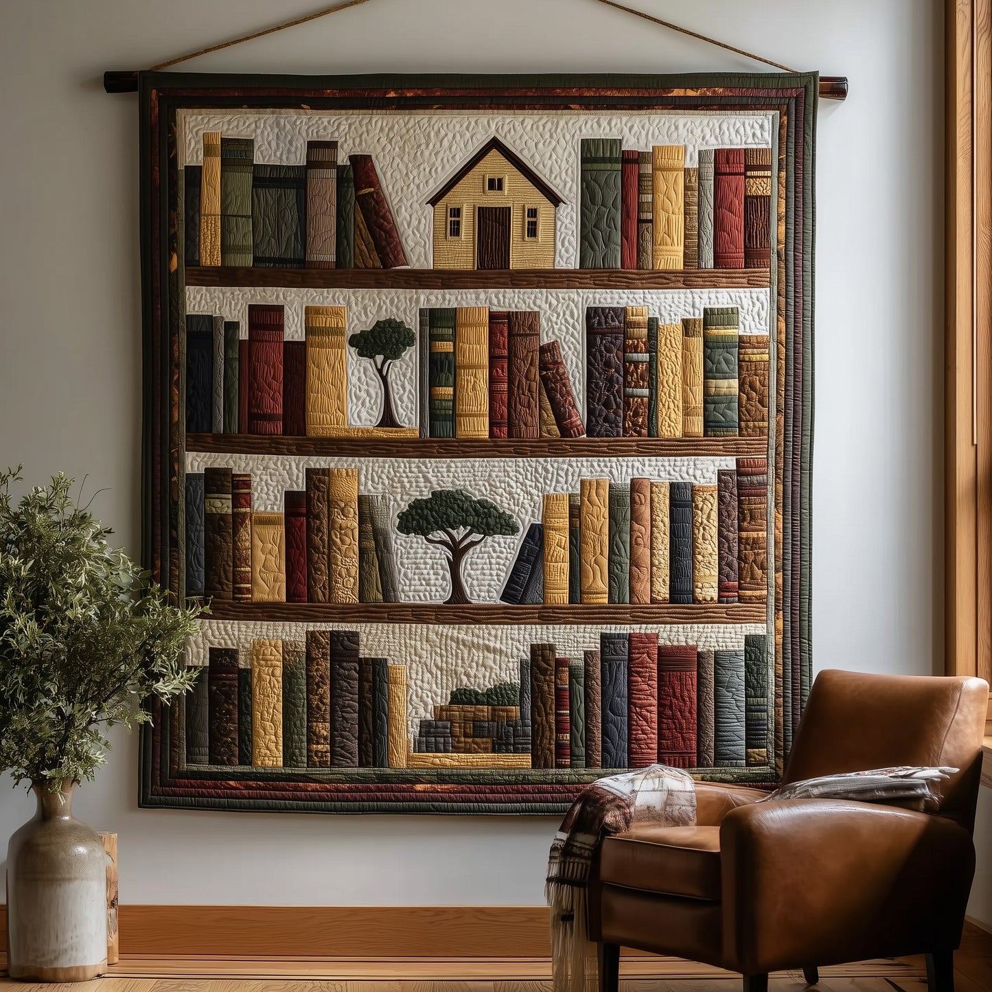 Africa Bookshelf Quilted Blanket GFTOTL4343