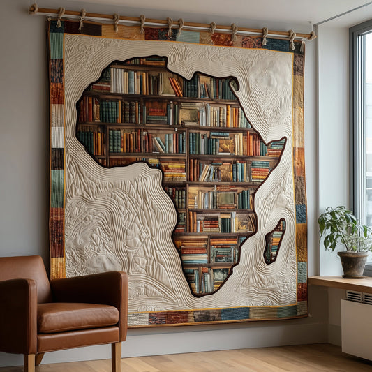 Africa Bookshelf Quilted Blanket GFTOTL4345