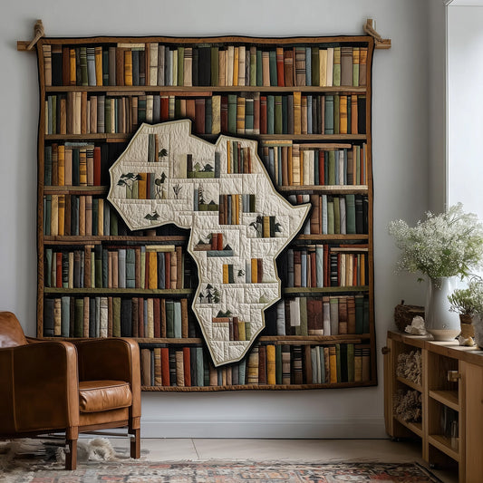 Africa Bookshelf Quilted Blanket GFTOTL4348