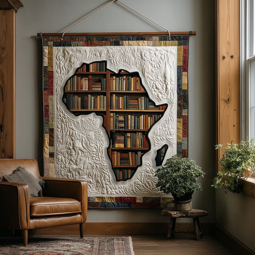 Africa Bookshelf Quilted Blanket GFTOTL4350