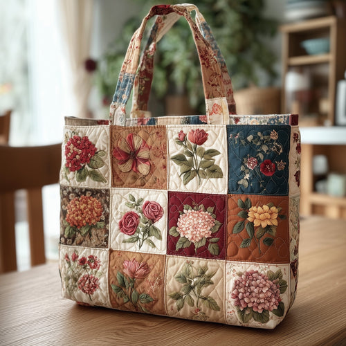 Vintage Petals Quilted Tote Bag GFTOTL4370