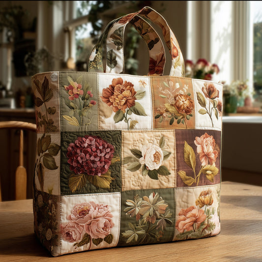 Vintage Petals Quilted Tote Bag GFTOTL4371
